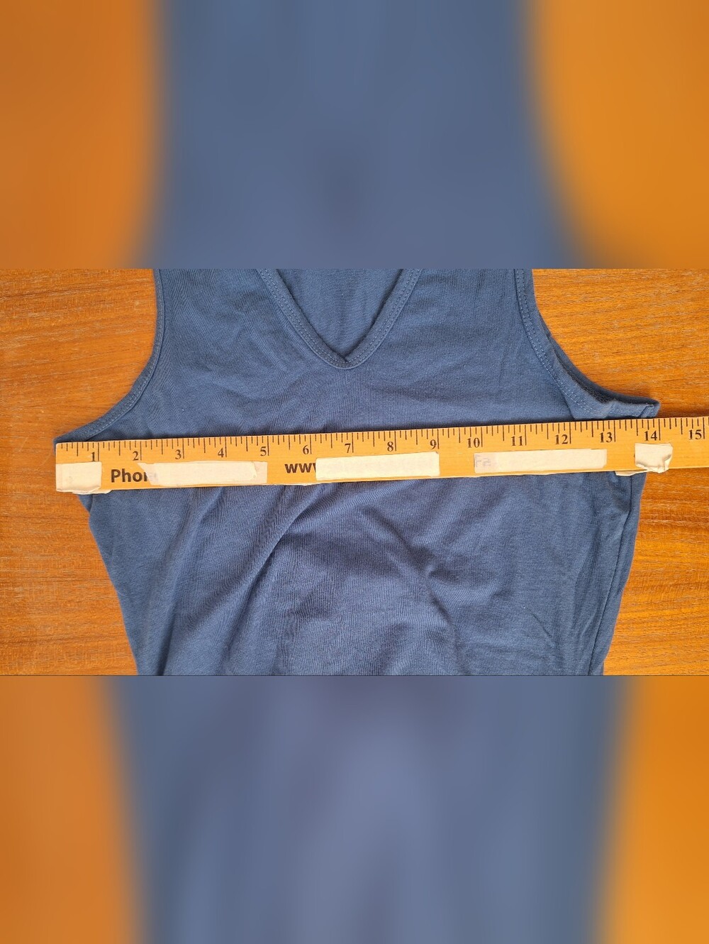 James Perse Cotton Ruched Tank Standard V Neck Slim Fit Blue Gray Womens 1(S) - Picture 7 of 8
